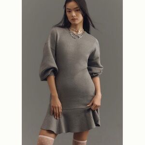 🌿|NWT| Anthropologie 3/4 Sleeve Ruffled Knit Dress